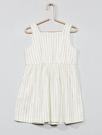 Vestido às riscas com detalhes nos botões - Kiabi