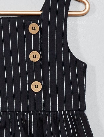 Vestido às riscas com detalhes nos botões - Kiabi