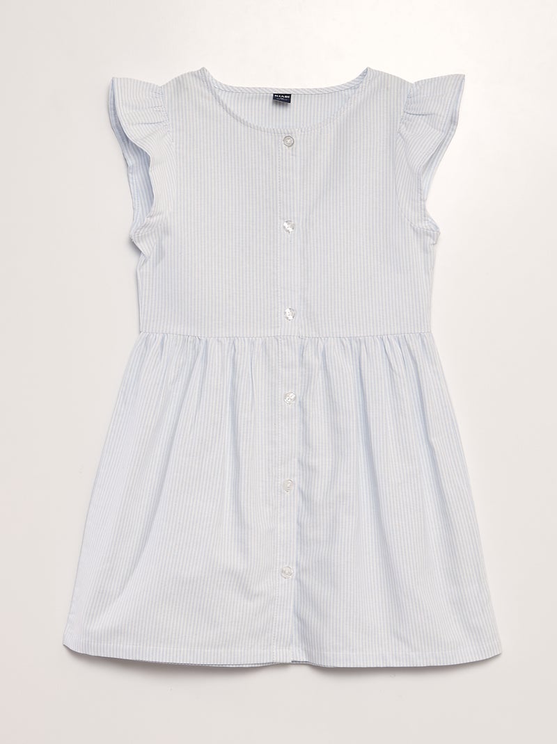 Vestido às riscas em algodão AZUL - Kiabi