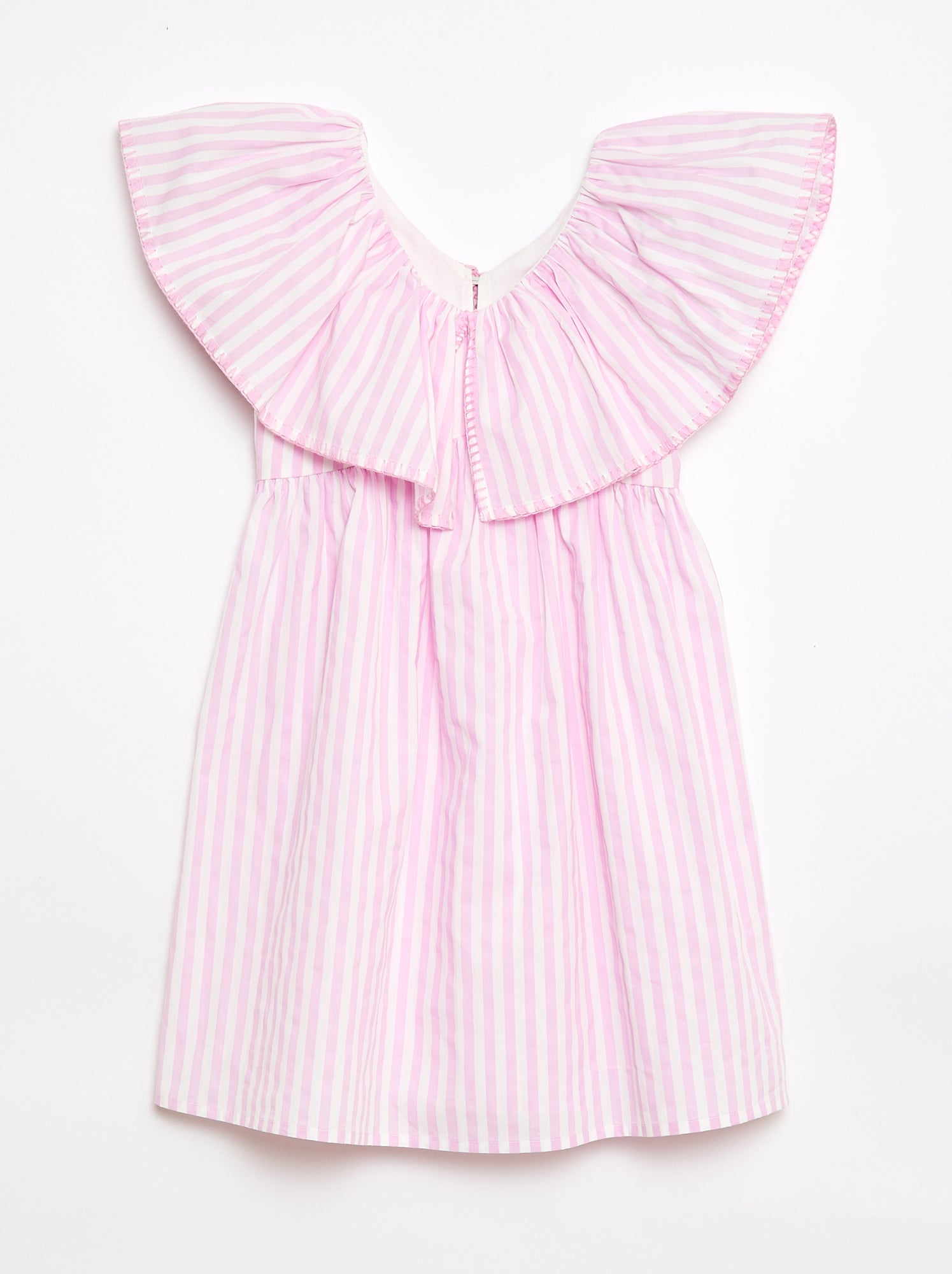 Vestido às riscas em algodão