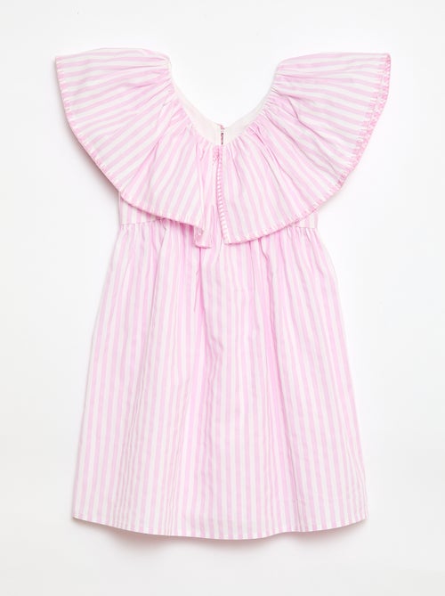 Vestido às riscas em algodão - Kiabi