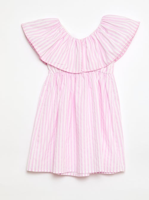 Vestido às riscas em algodão - Kiabi