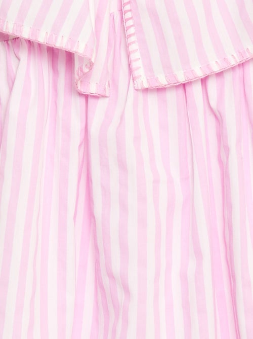 Vestido às riscas em algodão - Kiabi