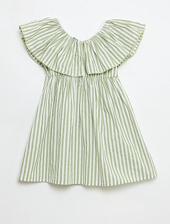 Vestido às riscas em algodão