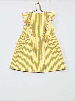 Vestido às riscas em cetim de algodão - Kiabi