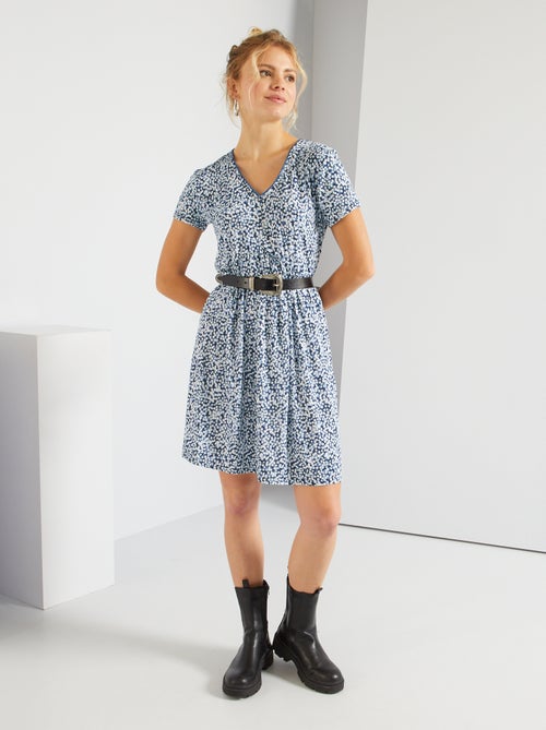 Vestido babydoll florido - Kiabi