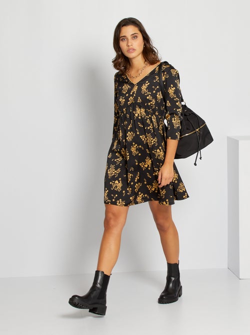 Vestido babydoll florido - Kiabi