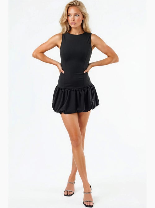Vestido balão com decote redondo hiccup - Kiabi Vestido balão com decote redondo hiccup - Kiabi
