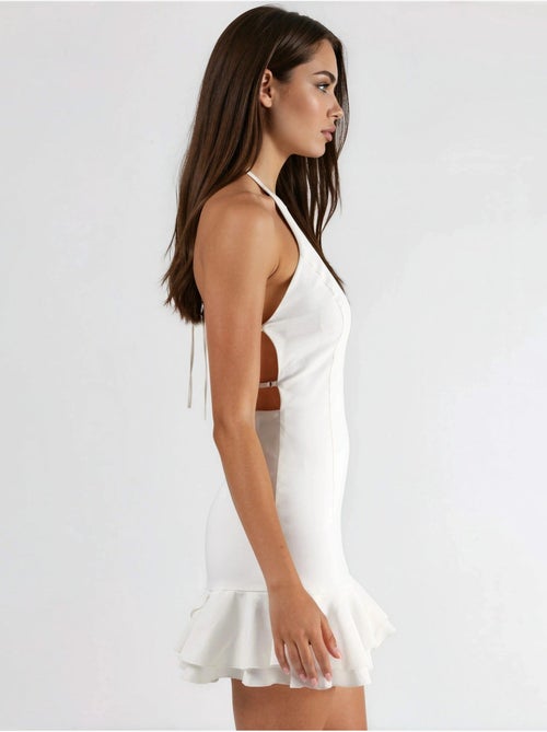 Vestido bengalin em linha a com folhos hiccup - Kiabi Vestido bengalin em linha a com folhos hiccup - Kiabi