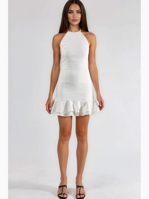 Vestido bengalin em linha a com folhos hiccup - Kiabi Vestido bengalin em linha a com folhos hiccup - Kiabi