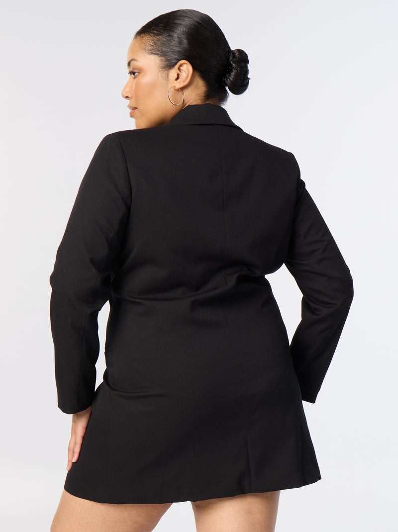 Vestido blazer com botões dourados Preto - Kiabi