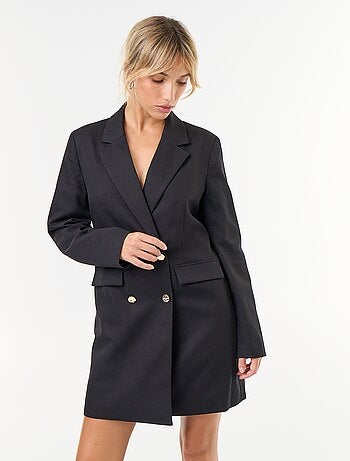 Vestido blazer midi com botões dourados
