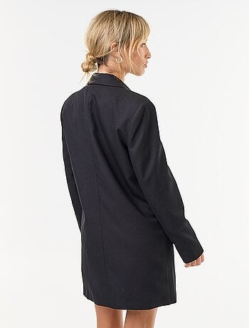 Vestido blazer midi com botões dourados
