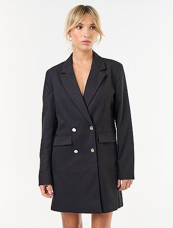 Vestido blazer midi com botões dourados