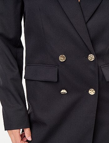 Vestido blazer midi com botões dourados
