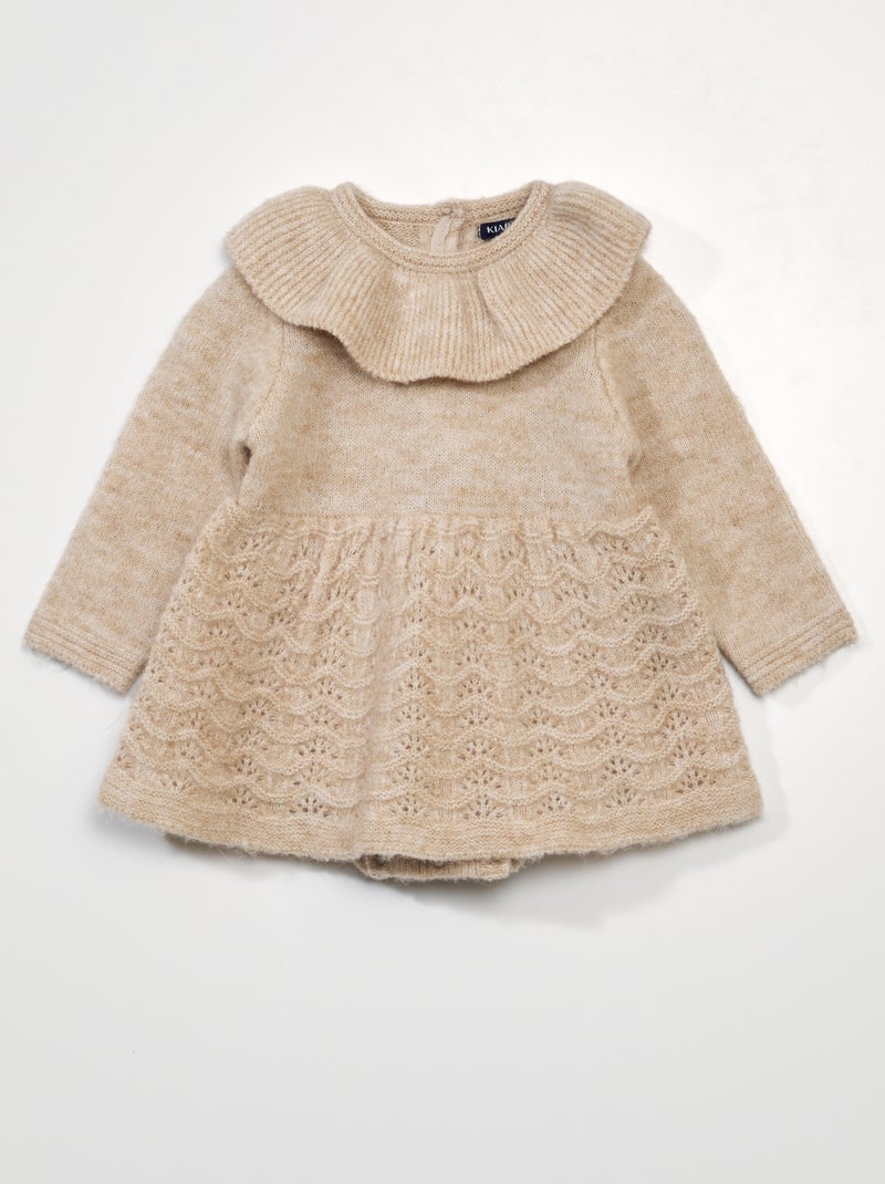 Vestido body em malha de tricô BEGE - Kiabi