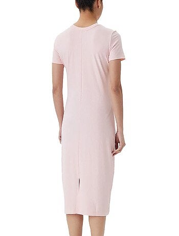 Vestido bodycon canelado rosa tommy hilfiger para mulher