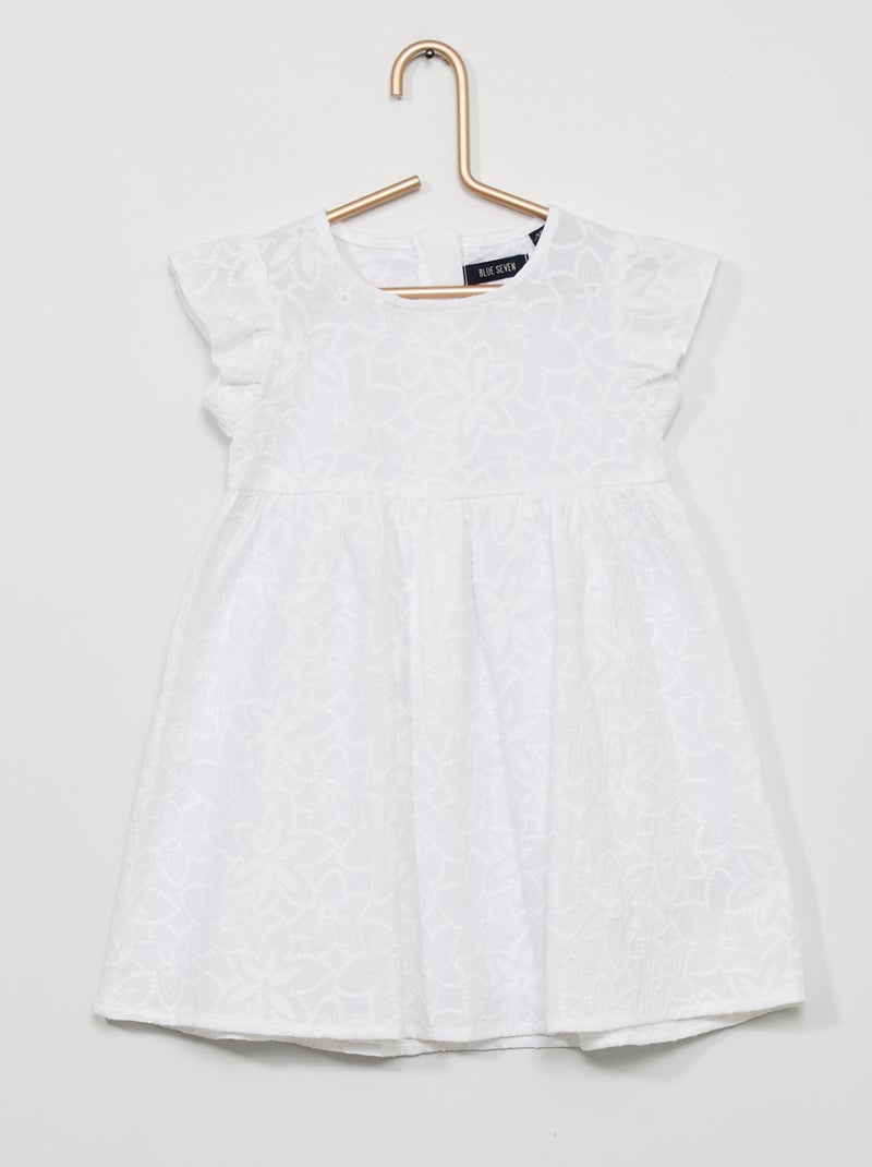 Vestido branco de renda Branco - Kiabi