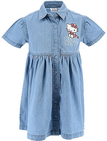 Vestido calças de ganga hello kitty azul menina | licença oficial