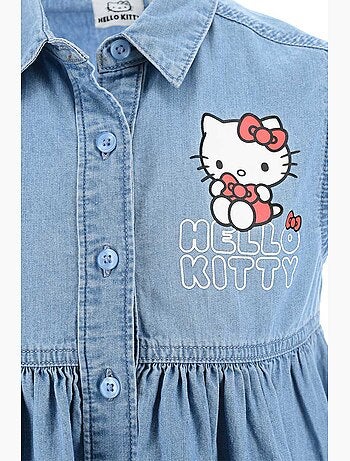 Vestido calças de ganga hello kitty azul menina | licença oficial