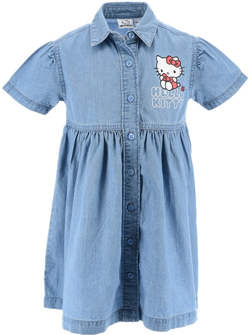 Vestido calças de ganga hello kitty azul menina | licença oficial - Kiabi Vestido calças de ganga hello kitty azul menina | licença oficial - Kiabi