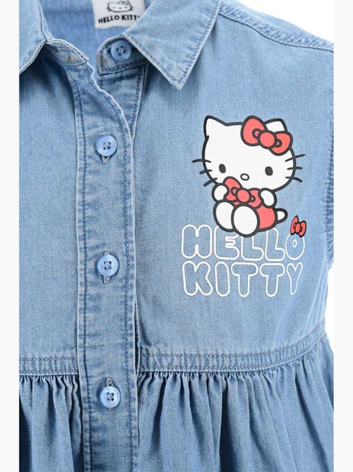 Vestido calças de ganga hello kitty azul menina | licença oficial - Kiabi Vestido calças de ganga hello kitty azul menina | licença oficial - Kiabi