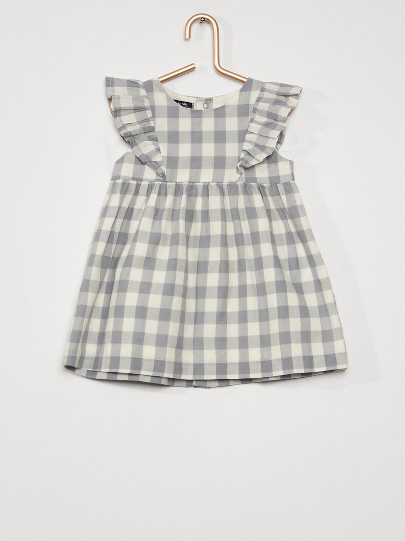 Vestido + calções bloomer estampados bege/cinza - Kiabi