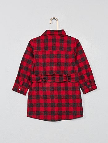 Vestido camisa com aspeto flanela - Kiabi