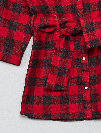 Vestido camisa com aspeto flanela - Kiabi