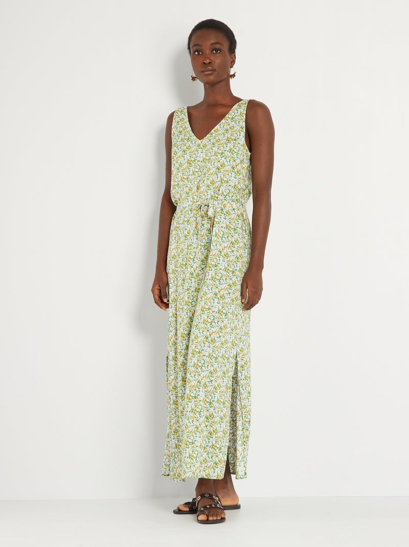 Vestido-camisa com cinto para apertar 'JDY' VERDE - Kiabi
