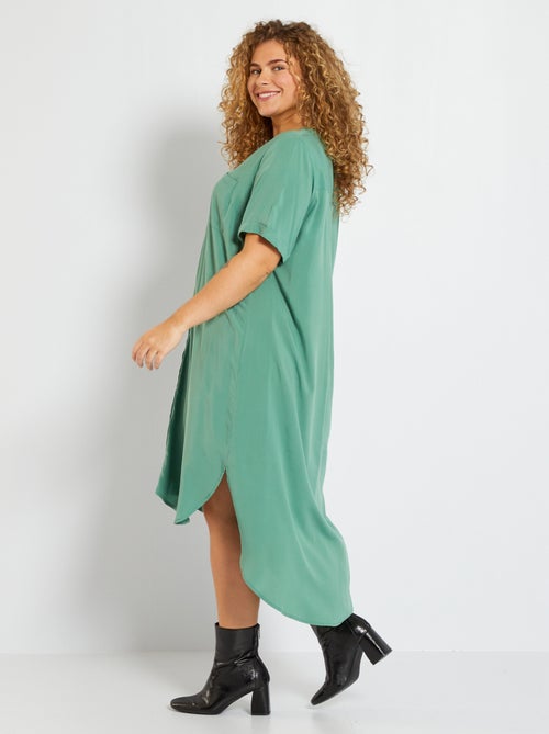 Vestido-camisa comprido - Kiabi