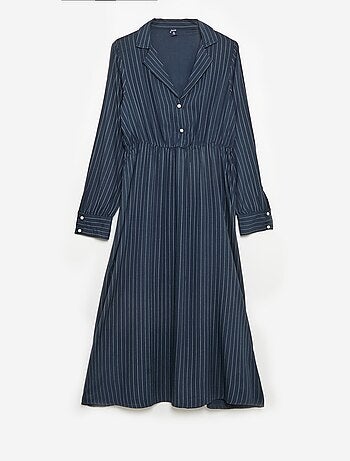 Vestido-camisa comprido fácil de vestir