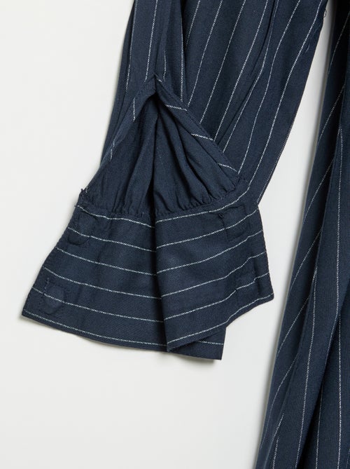 Vestido-camisa comprido fácil de vestir - Kiabi
