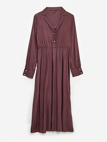 Vestido-camisa comprido fácil de vestir