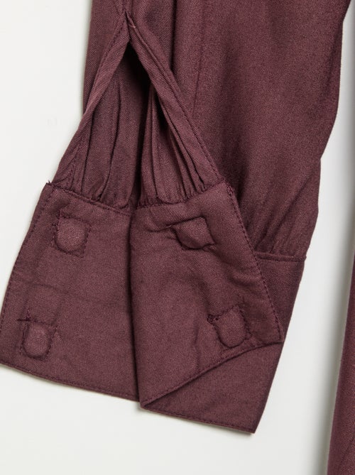 Vestido-camisa comprido fácil de vestir - Kiabi