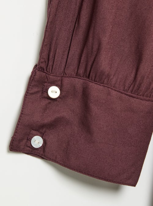 Vestido-camisa comprido fácil de vestir - Kiabi
