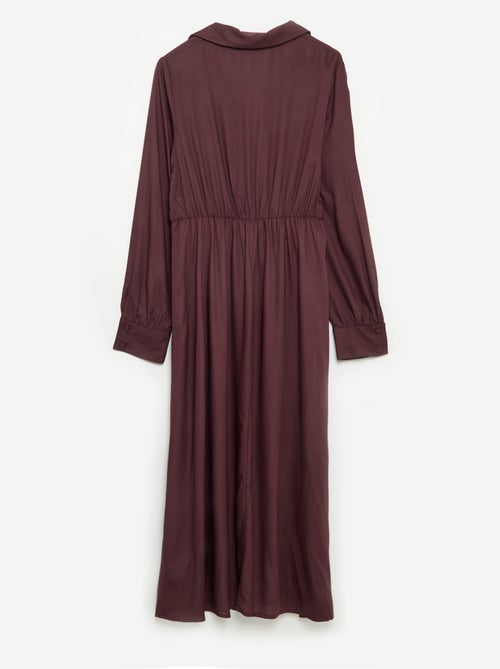 Vestido-camisa comprido fácil de vestir - Kiabi