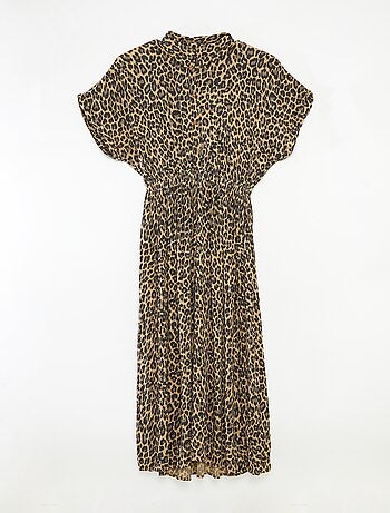 Vestido camisa comprido leopardo - So Easy
