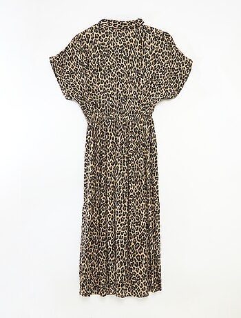 Vestido camisa comprido leopardo - So Easy