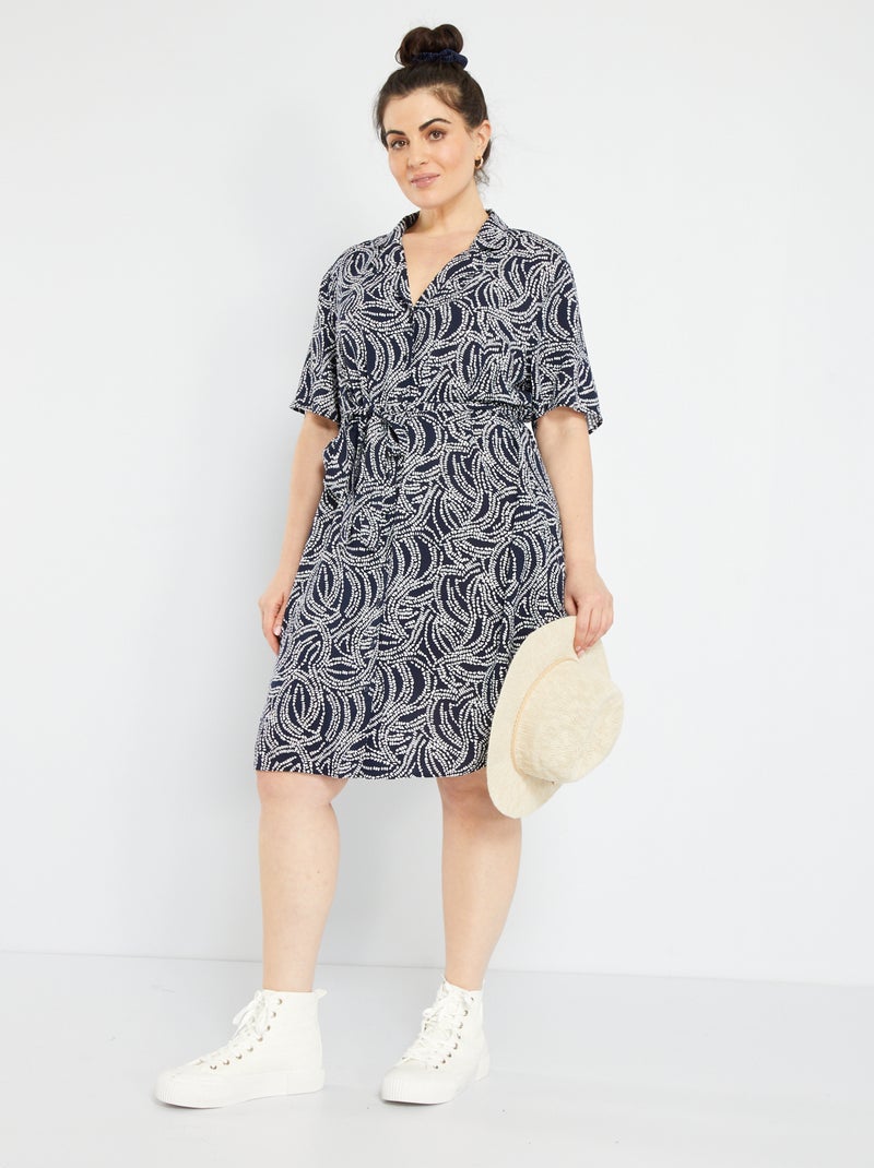 Vestido-camisa curto 'Only' AZUL - Kiabi