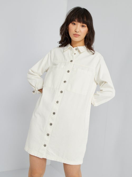Vestido-camisa de ganga - Kiabi