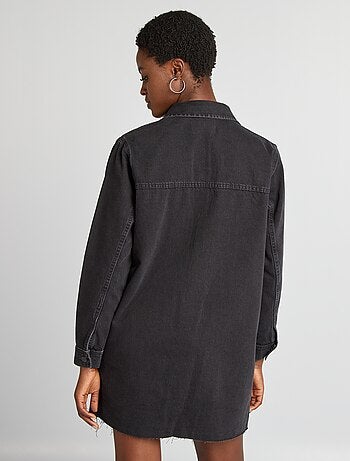 Vestido-camisa de ganga