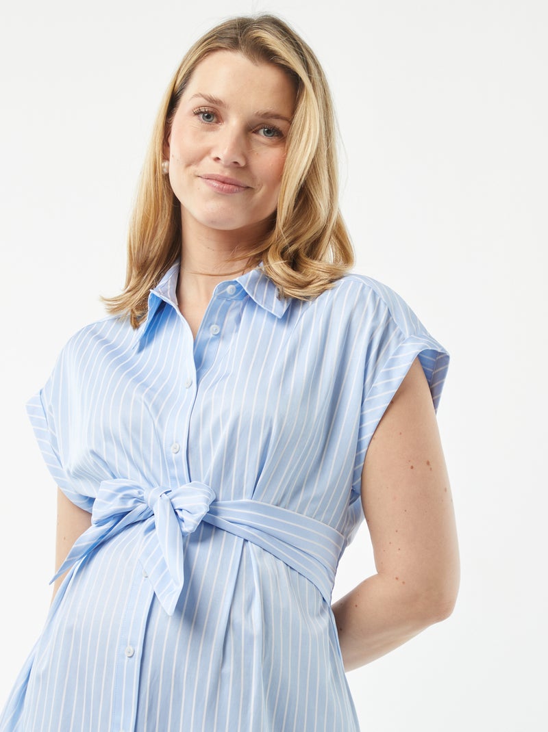 Vestido-camisa de grávida Azul - Kiabi