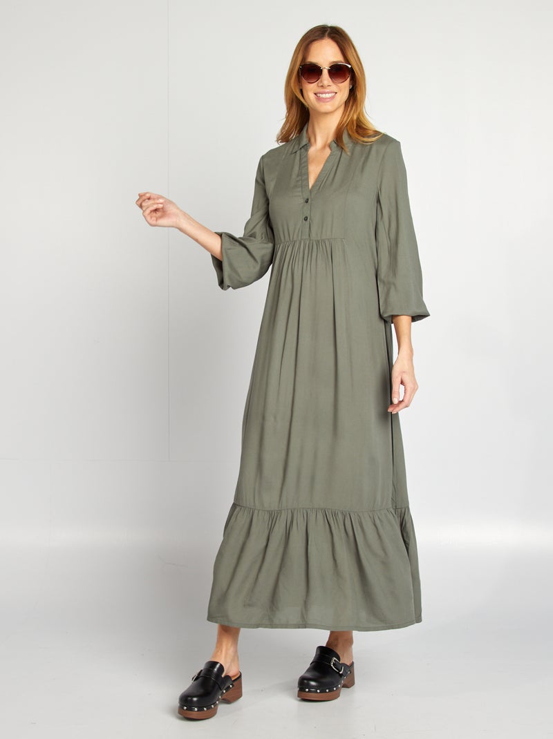 Vestido-camisa de grávida VERDE - Kiabi