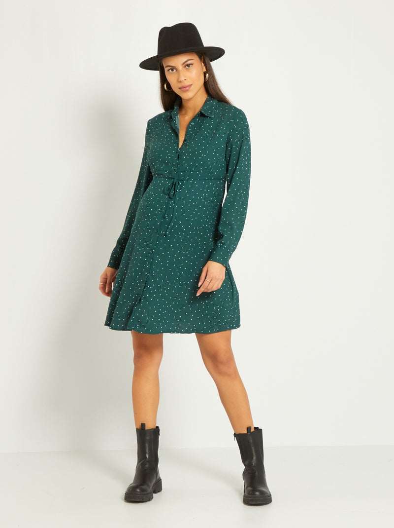 Vestido-camisa de grávida VERDE - Kiabi