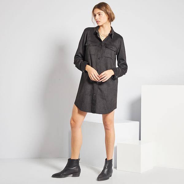 vestido de camurça preto