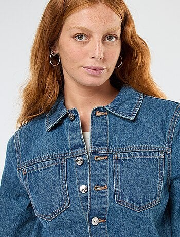 Vestido camisa em ganga