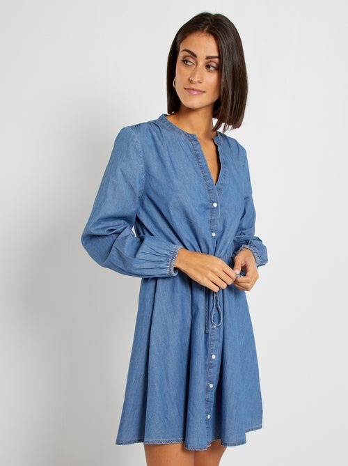 Vestido-camisa em ganga - Kiabi