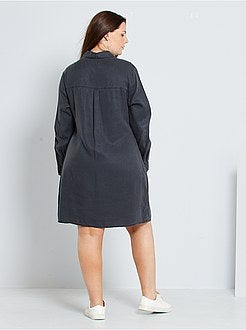 Vestido-camisa em lyocell - Kiabi