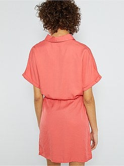 Vestido-camisa em lyocell - Kiabi